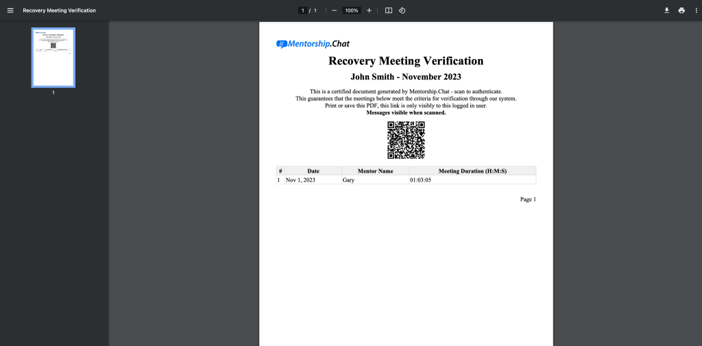 Meeting Verification